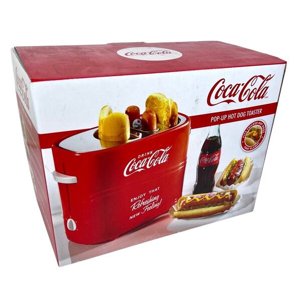 Nostalgia Coca Cola Pop-Up Hot Dog Toaster Retro Red NEW In Box - Picture 1 of 12